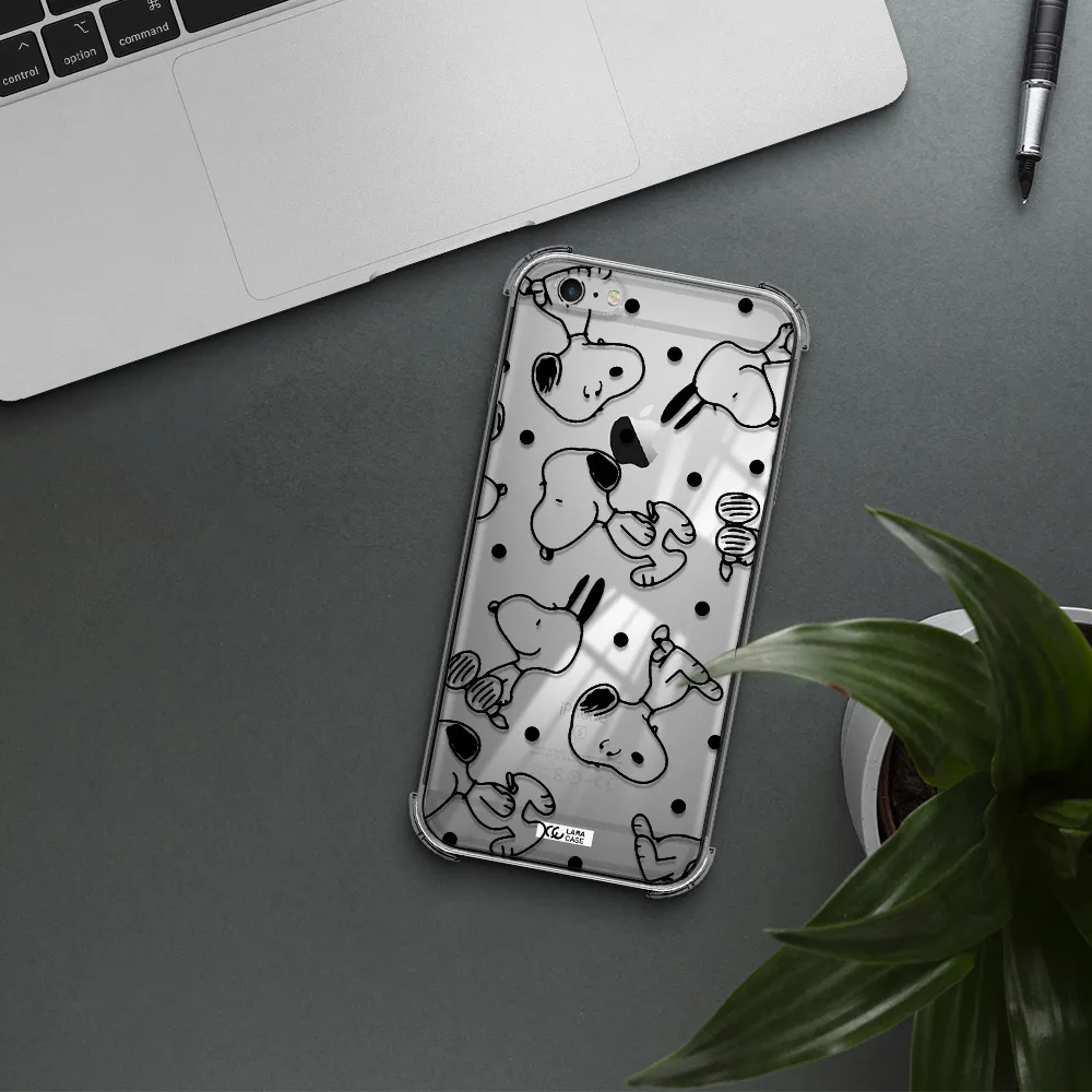 a pattern of cartoon characters Apple iPhone 6S Clear PC Case