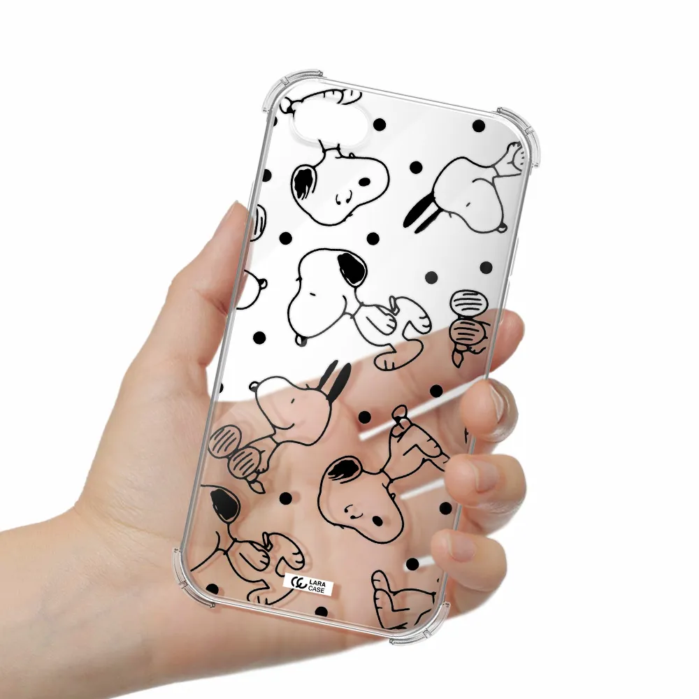 a pattern of cartoon characters Apple iPhone 7 Clear PC Case