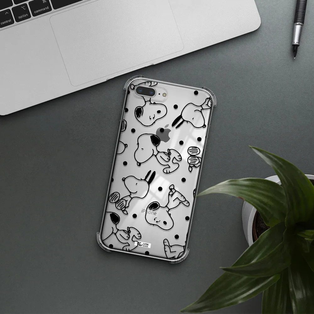a pattern of cartoon characters Apple iPhone 7 plus Clear PC Case