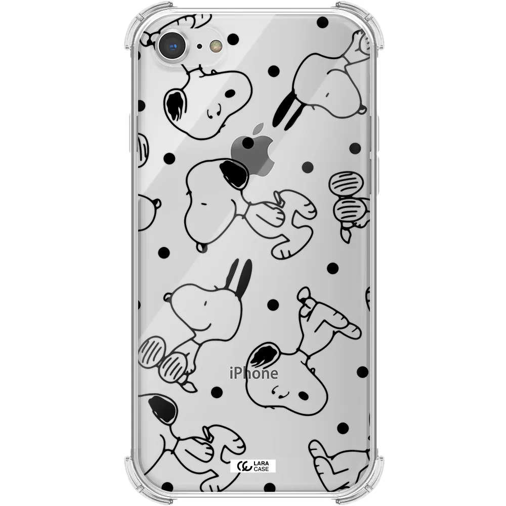 a pattern of cartoon characters Apple iPhone 8 Clear PC Case