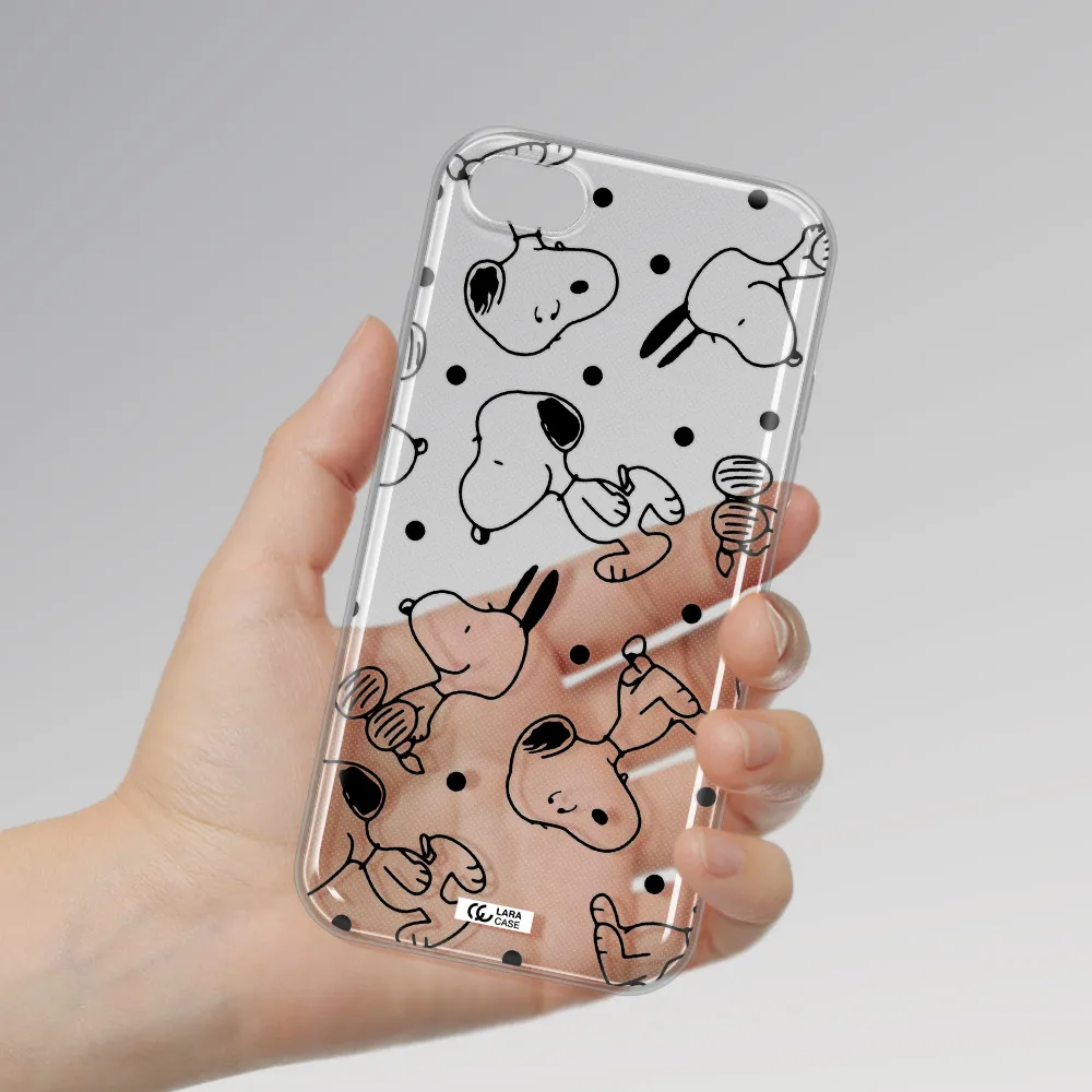 a pattern of cartoon characters Apple iPhone 8 Clear TPU Case