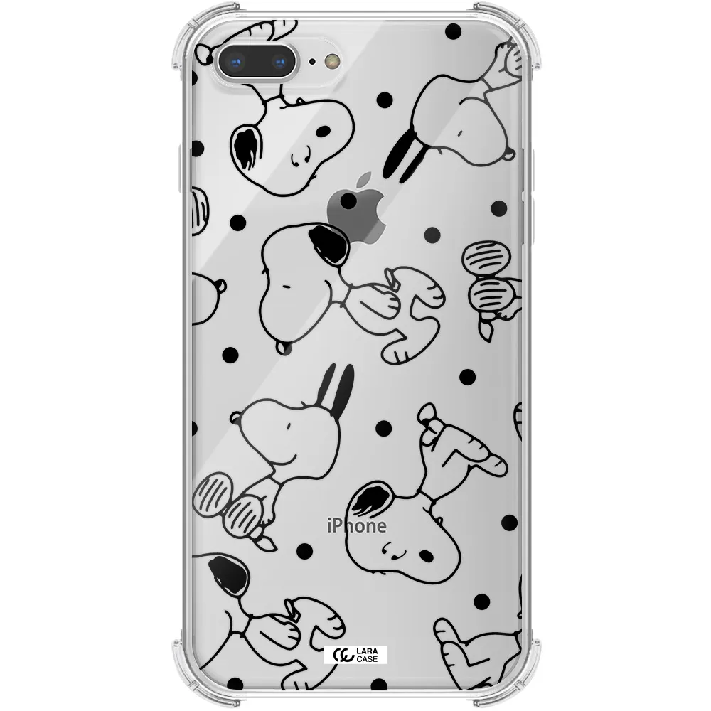 a pattern of cartoon characters Apple iPhone 8 plus Clear PC Case