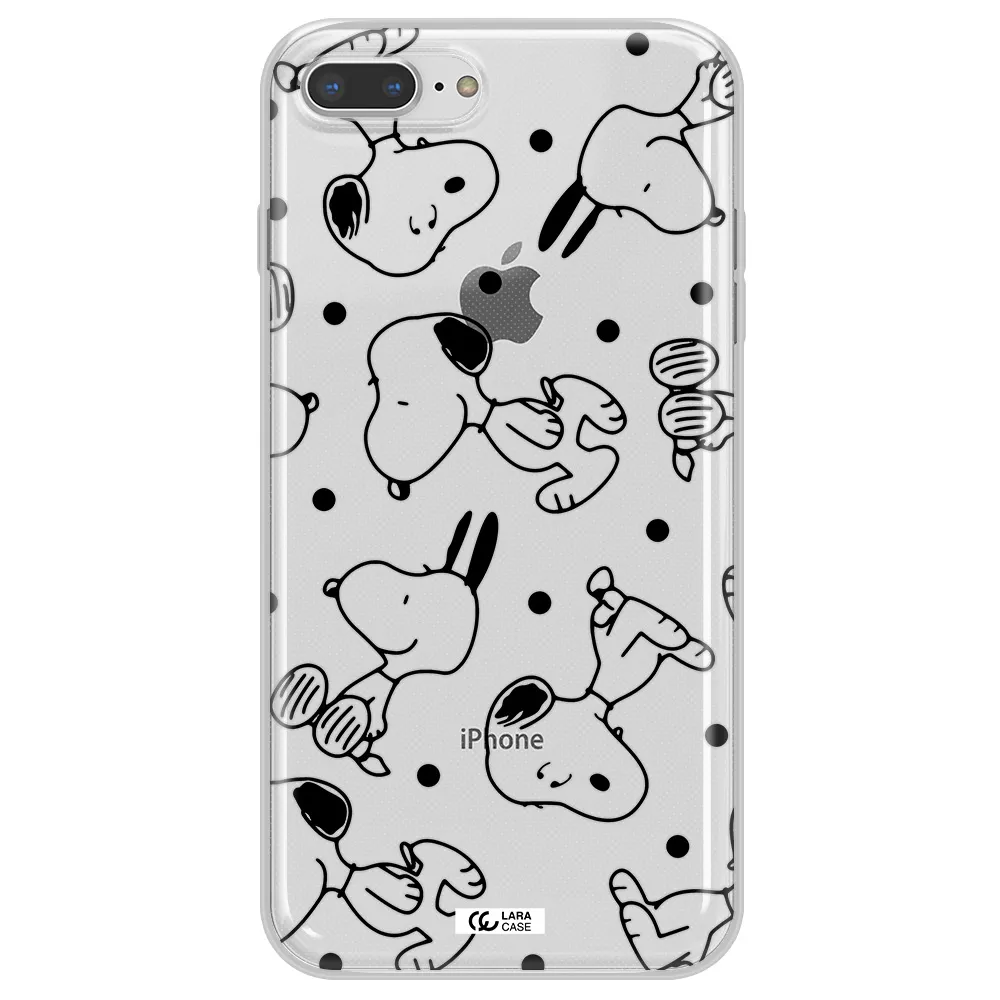 a pattern of cartoon characters Apple iPhone 8 plus Clear TPU Case