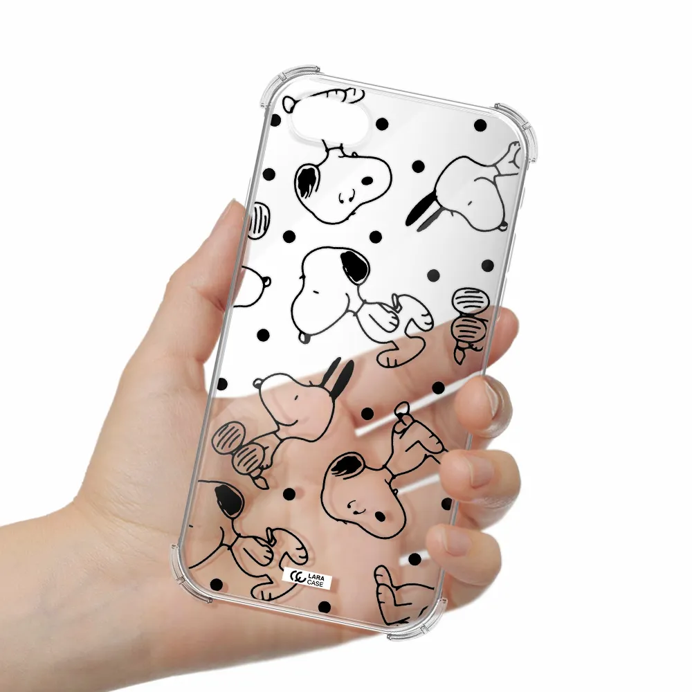 a pattern of cartoon characters Apple iPhone se 2020 Clear PC Case