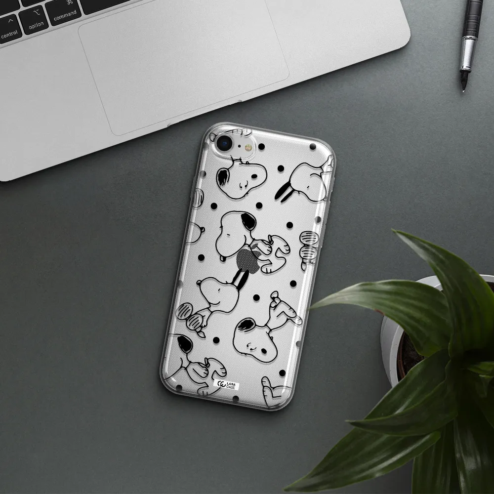 A Pattern Of Cartoon Characters Apple Iphone Se 2020 Clear Tpu Case