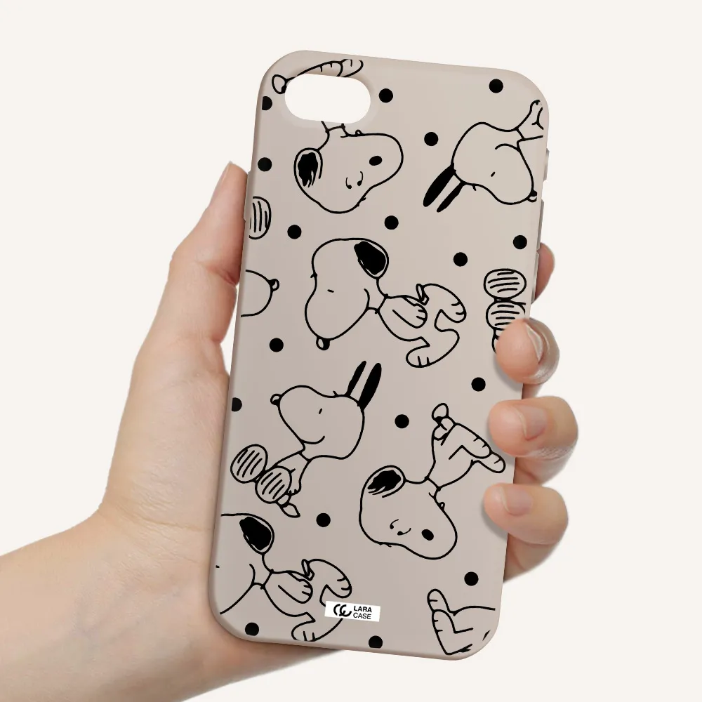 a pattern of cartoon characters Apple iPhone se 2020 Silicone Stone Case