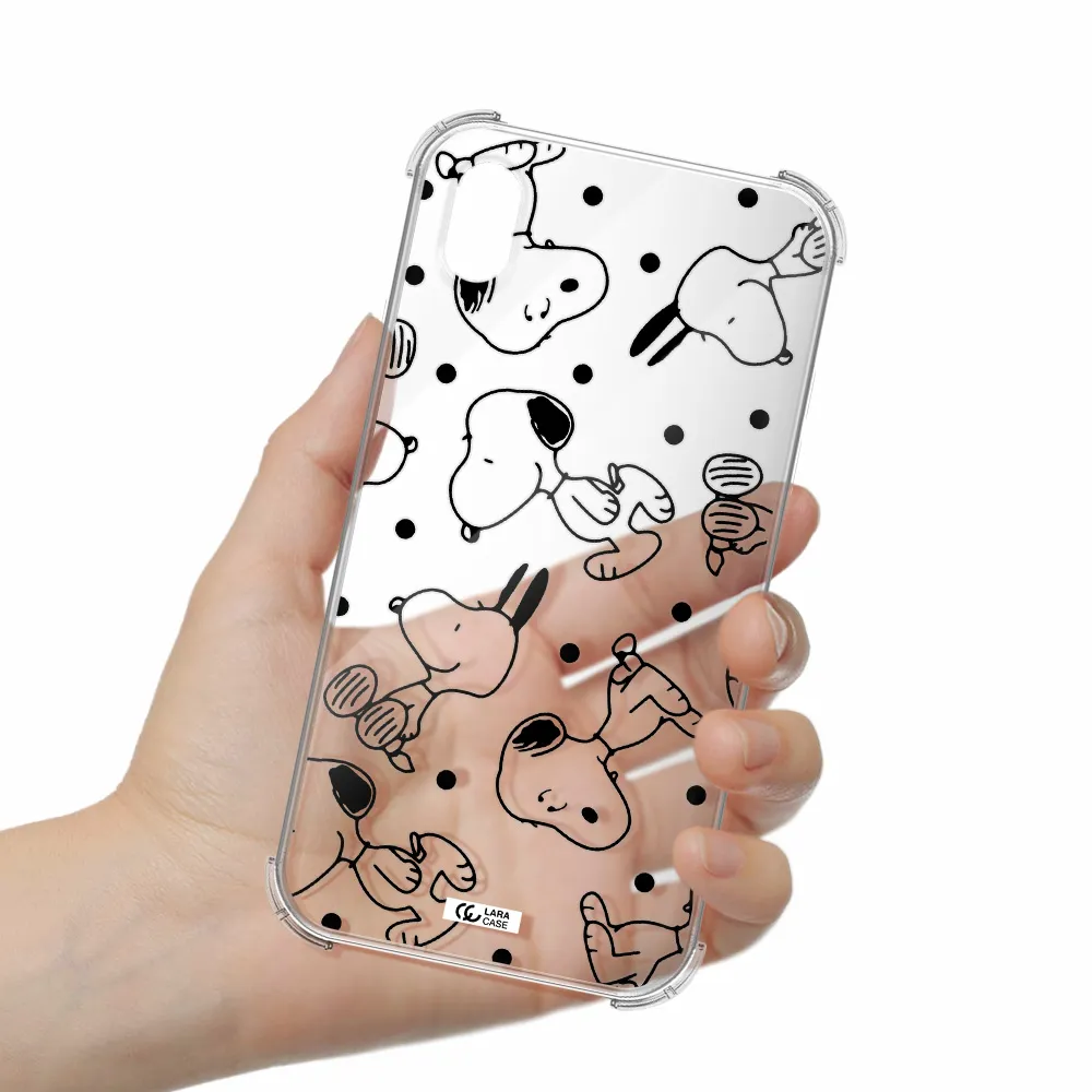 a pattern of cartoon characters Apple iPhone XR Clear PC Case