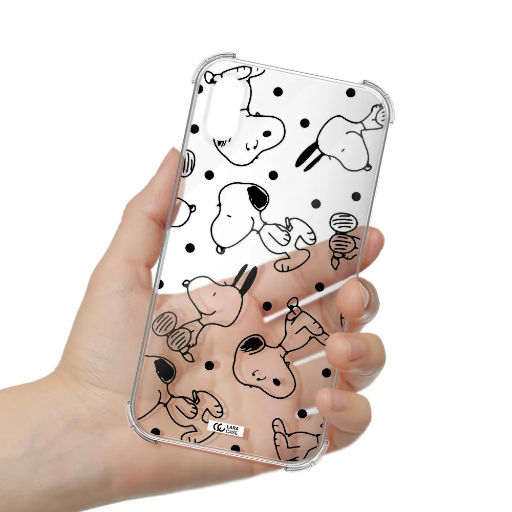 a pattern of cartoon characters Apple iPhone XS Clear PC Case