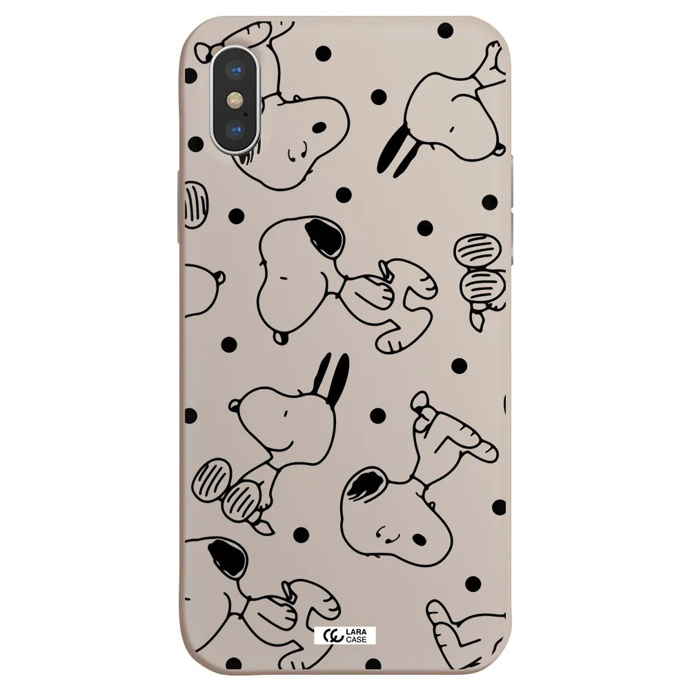 a pattern of cartoon characters Apple iPhone XS Silicone Stone Case