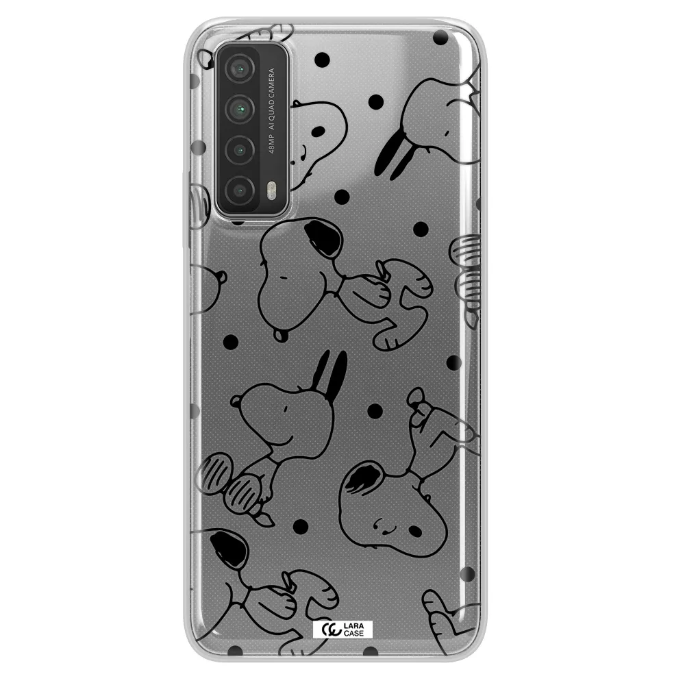 a pattern of cartoon characters Huawei P Smart 2021 Clear TPU Case
