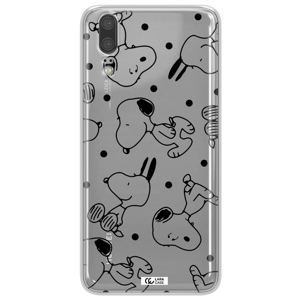 a pattern of cartoon characters Huawei P20 Clear TPU Case