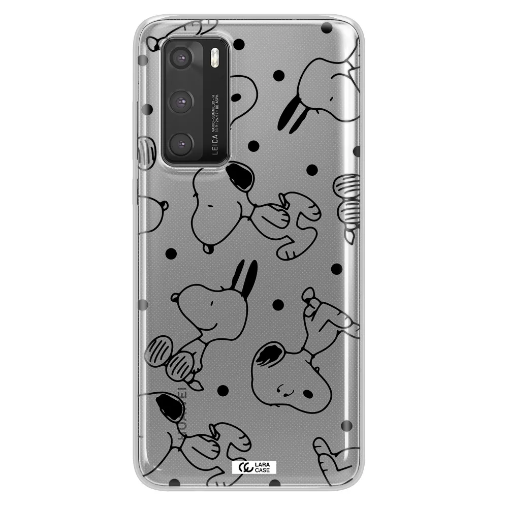 a pattern of cartoon characters Huawei P40 Clear TPU Case