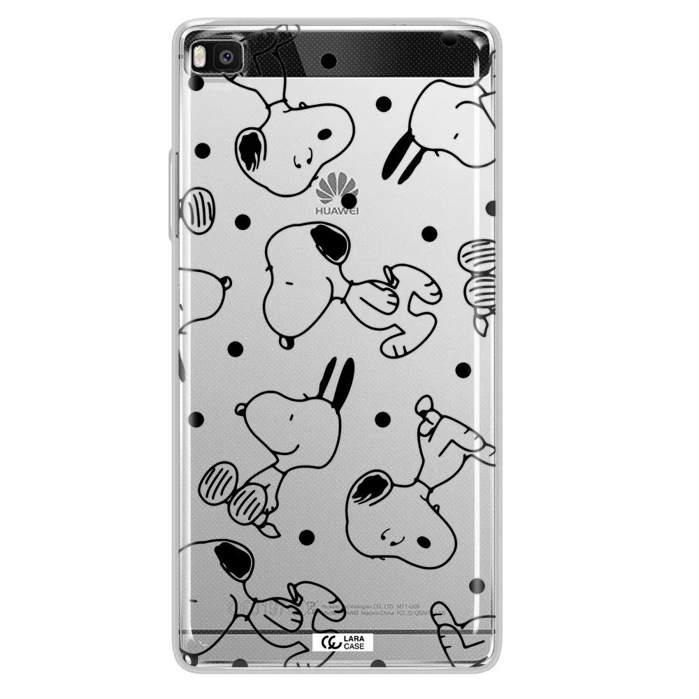 a pattern of cartoon characters Huawei P8 Clear TPU Case