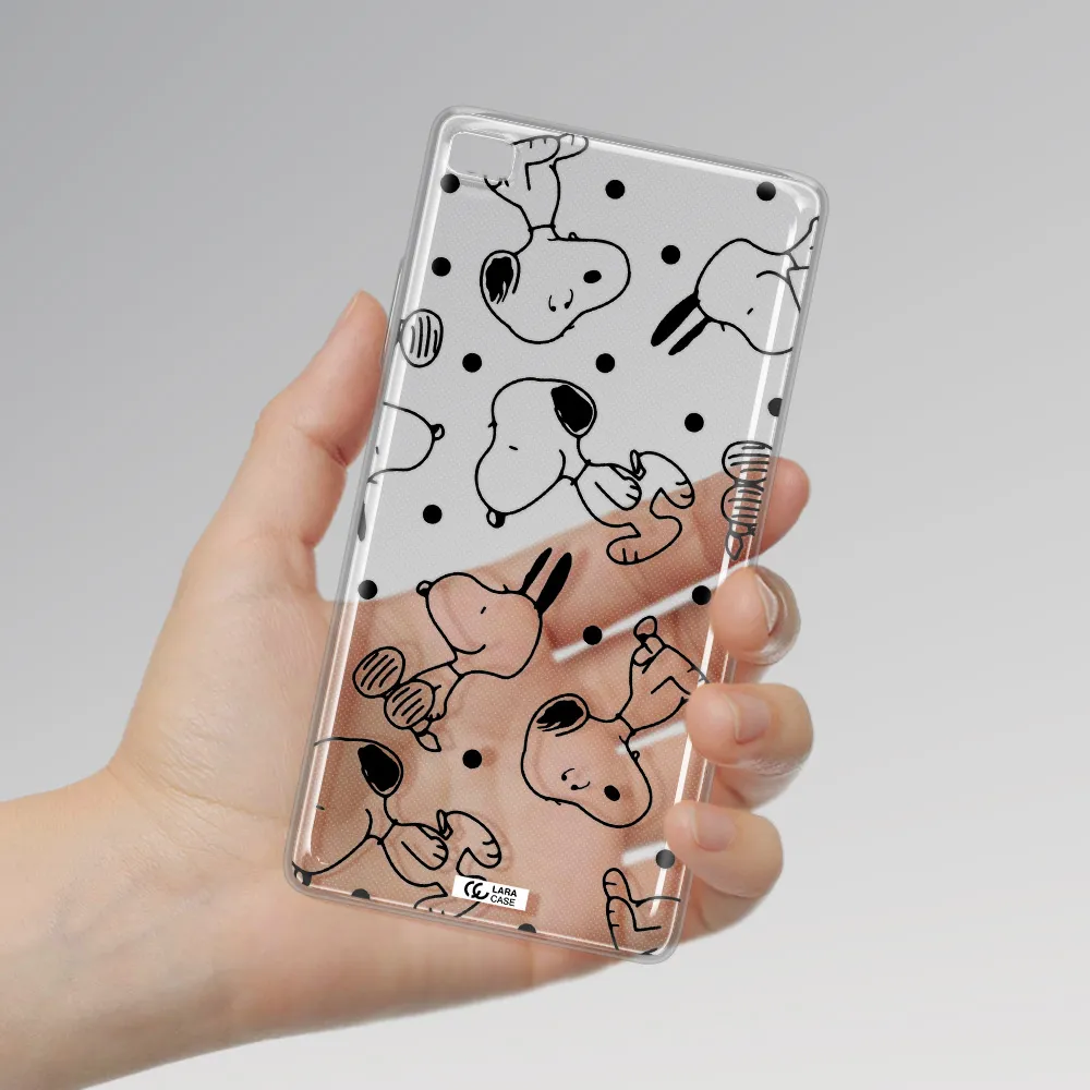 a pattern of cartoon characters Huawei P8 Clear TPU Case
