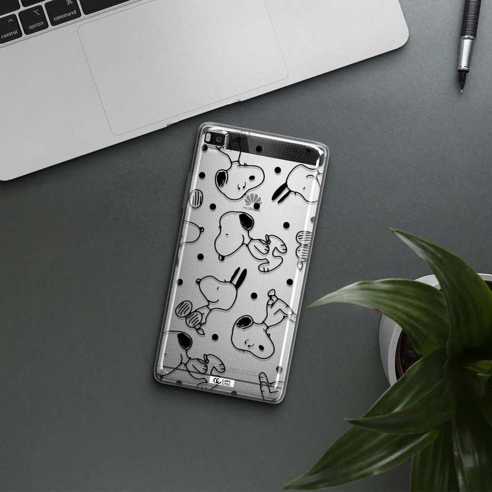 a pattern of cartoon characters Huawei P8 Clear TPU Case