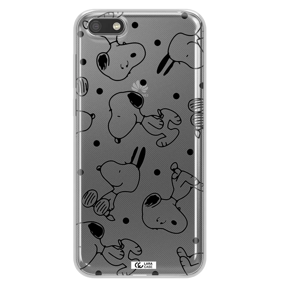 a pattern of cartoon characters Huawei Y5 2018 Clear TPU Case