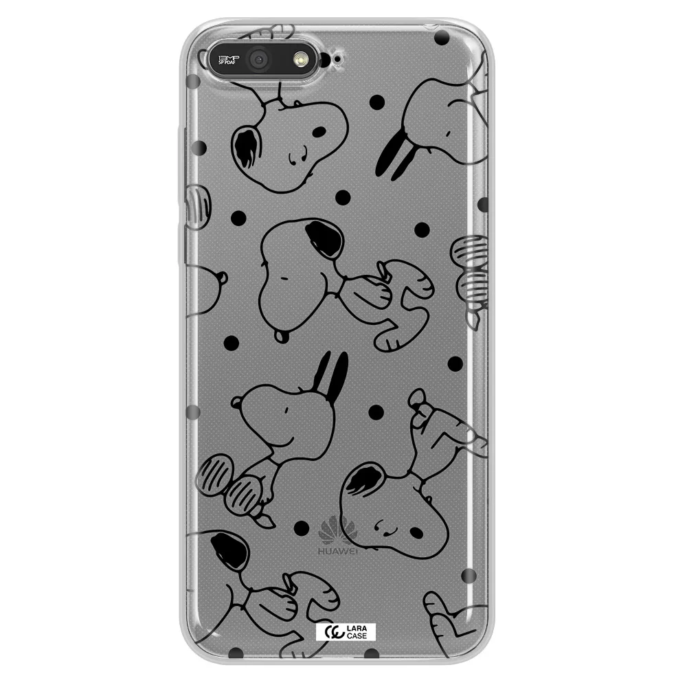 a pattern of cartoon characters Huawei Y6 2018 Clear TPU Case