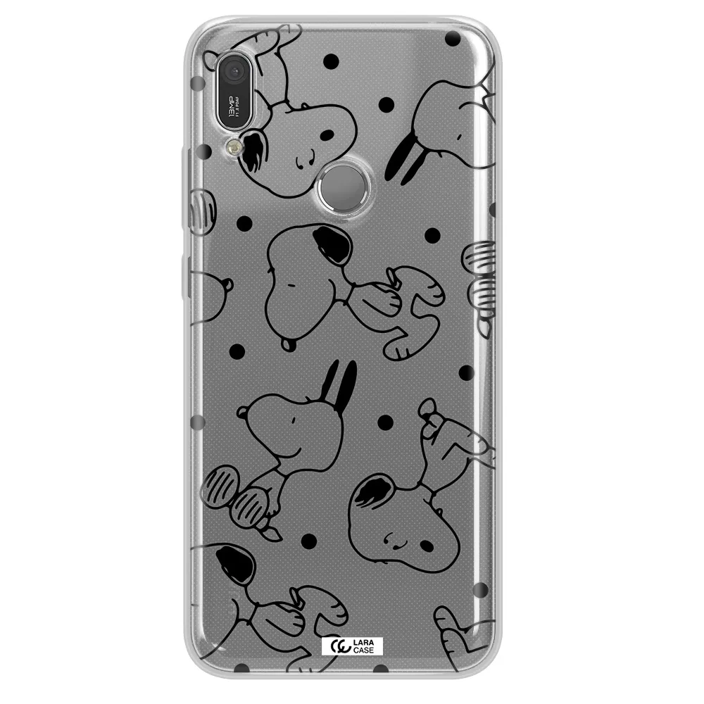 a pattern of cartoon characters Huawei Y6 2019 Clear TPU Case