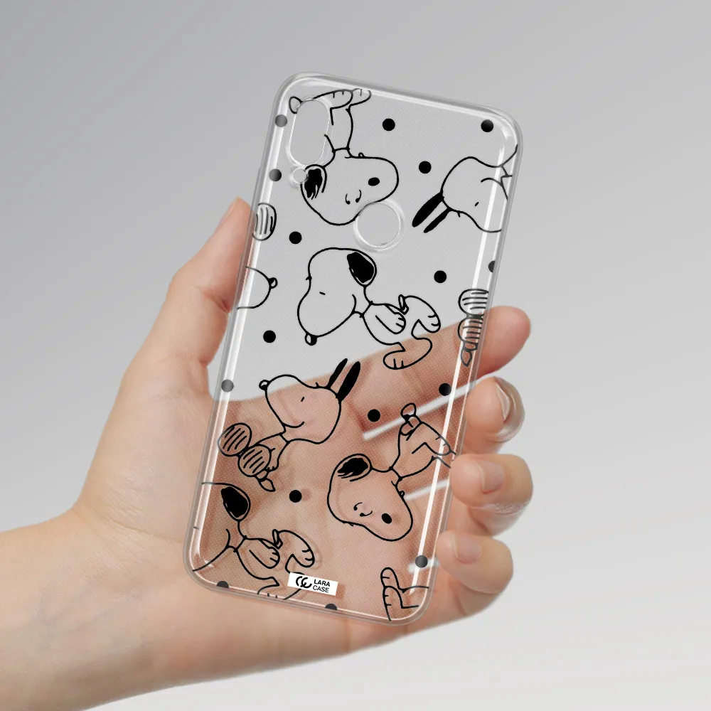 a pattern of cartoon characters Huawei Y6 2019 Clear TPU Case