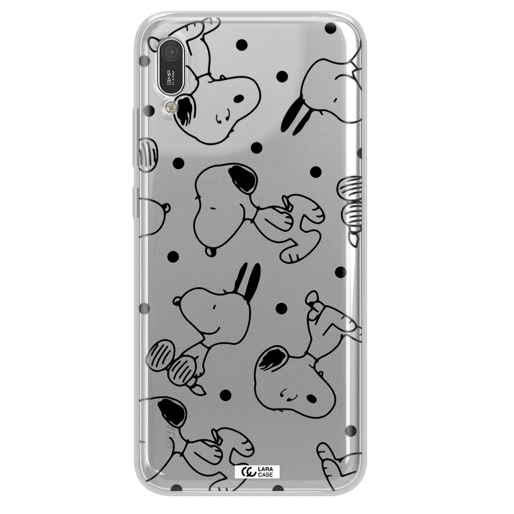 a pattern of cartoon characters Huawei Y6 Pro 2019 Clear TPU Case