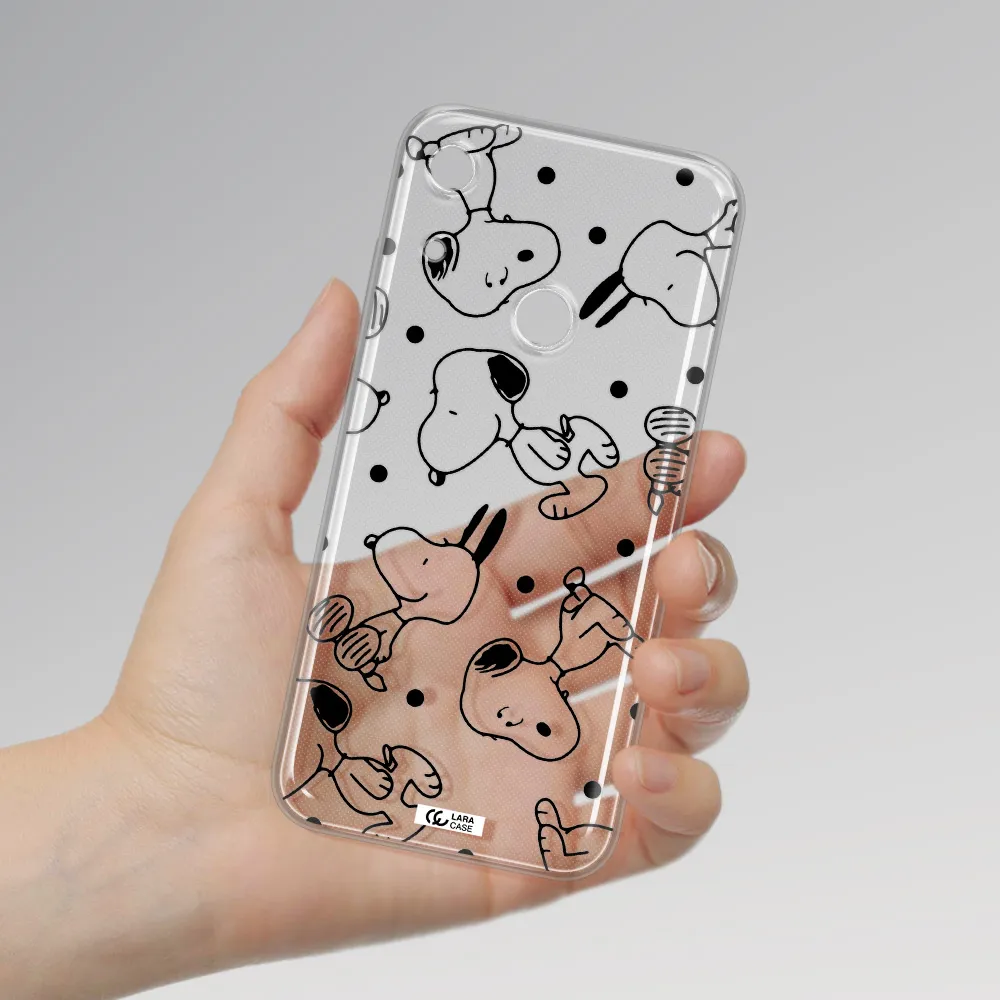 a pattern of cartoon characters Huawei Y6S Clear TPU Case