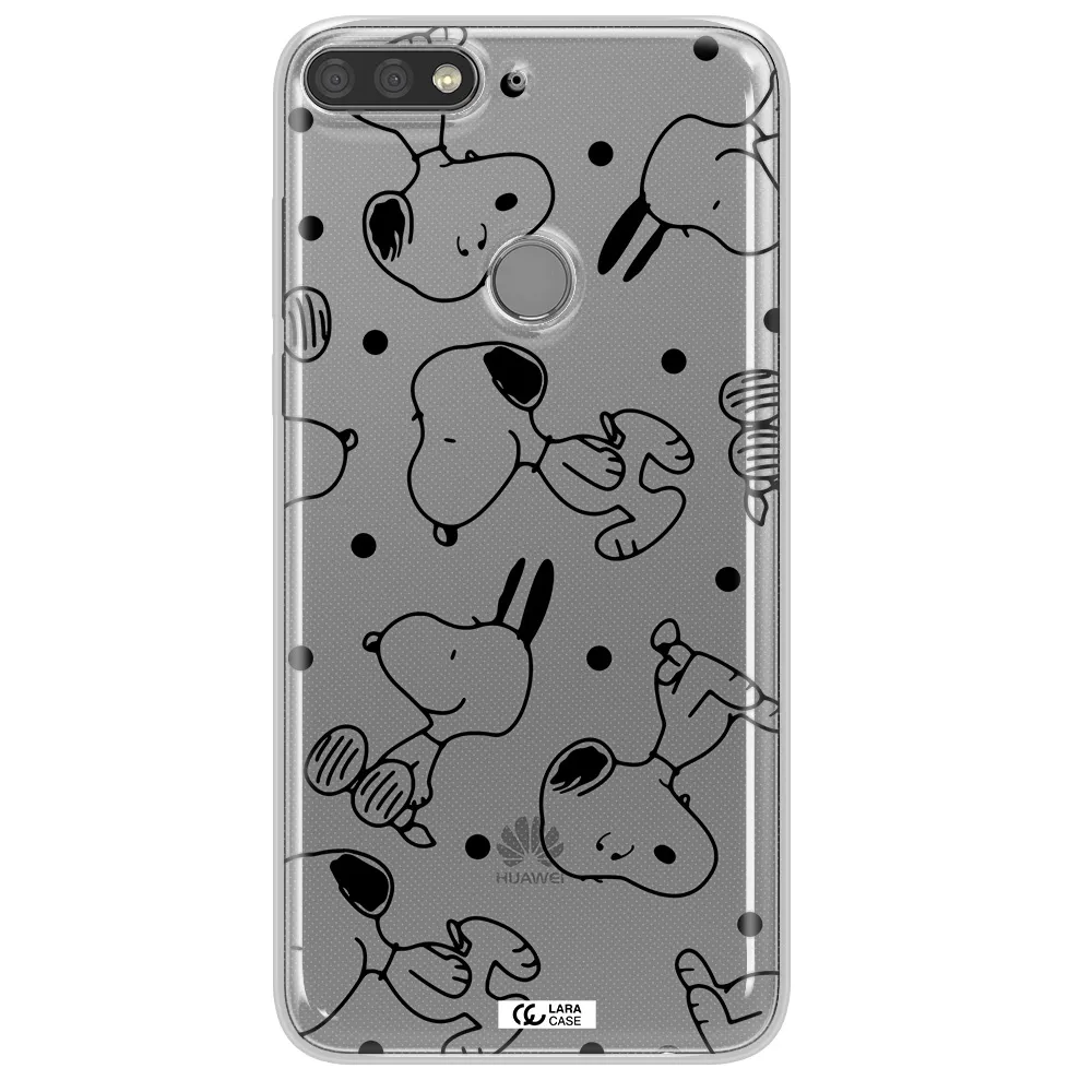 a pattern of cartoon characters Huawei Y7 Prime 2018 Clear TPU Case
