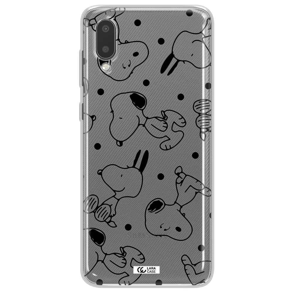 a pattern of cartoon characters Samsung A02 Clear TPU Case