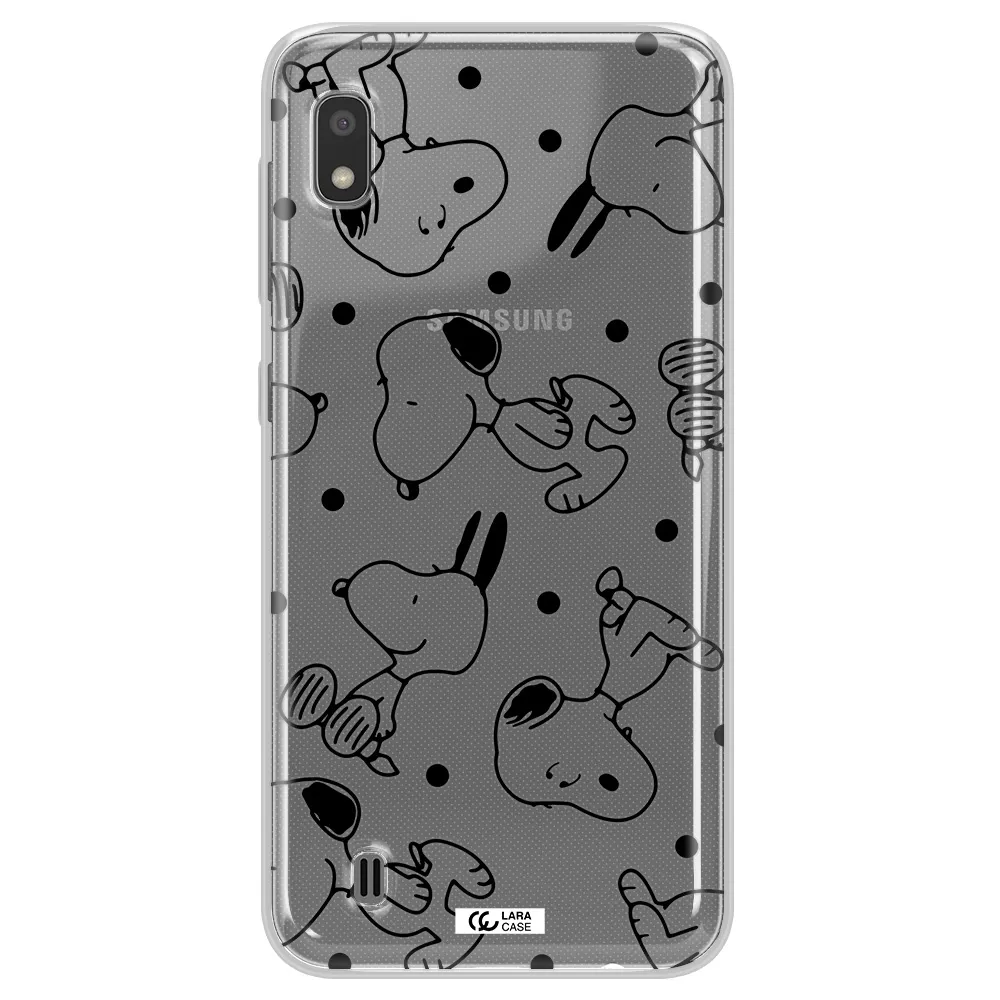 a pattern of cartoon characters Samsung A10 Clear TPU Case