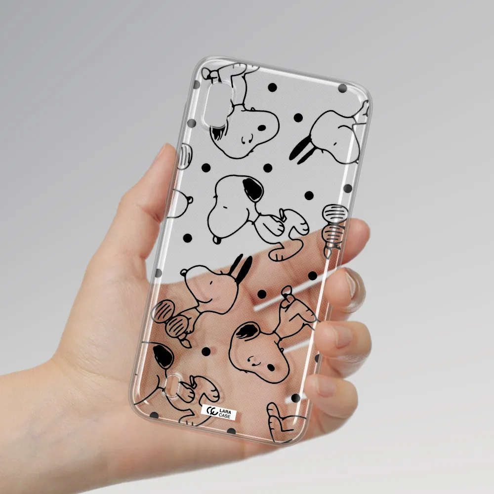 a pattern of cartoon characters Samsung A10 Clear TPU Case