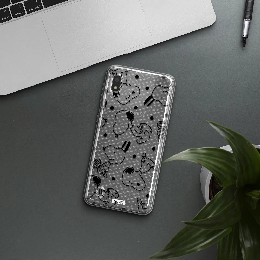 a pattern of cartoon characters Samsung A10 Clear TPU Case