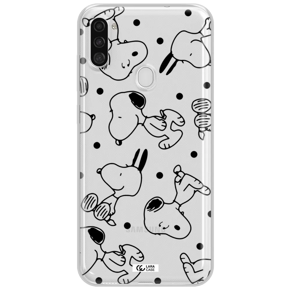 a pattern of cartoon characters Samsung A11 Clear TPU Case