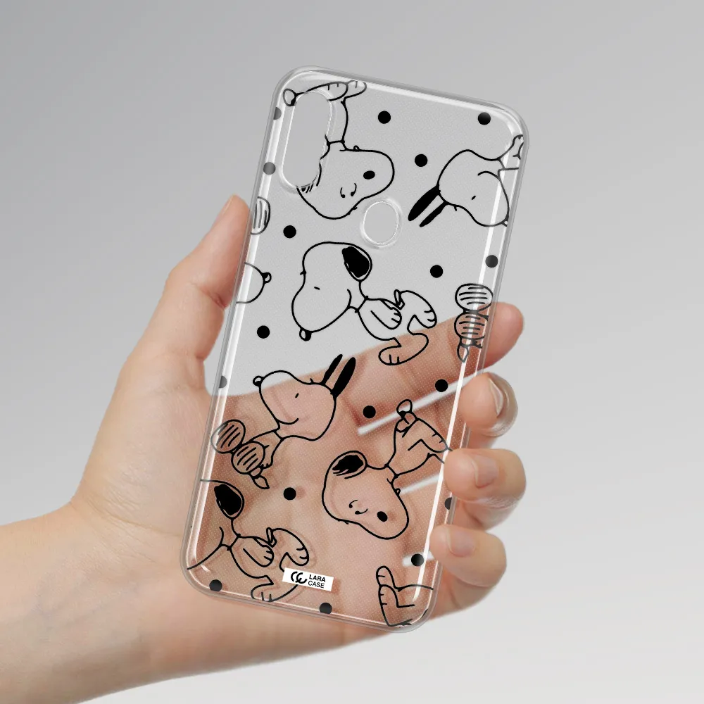 a pattern of cartoon characters Samsung A11 Clear TPU Case