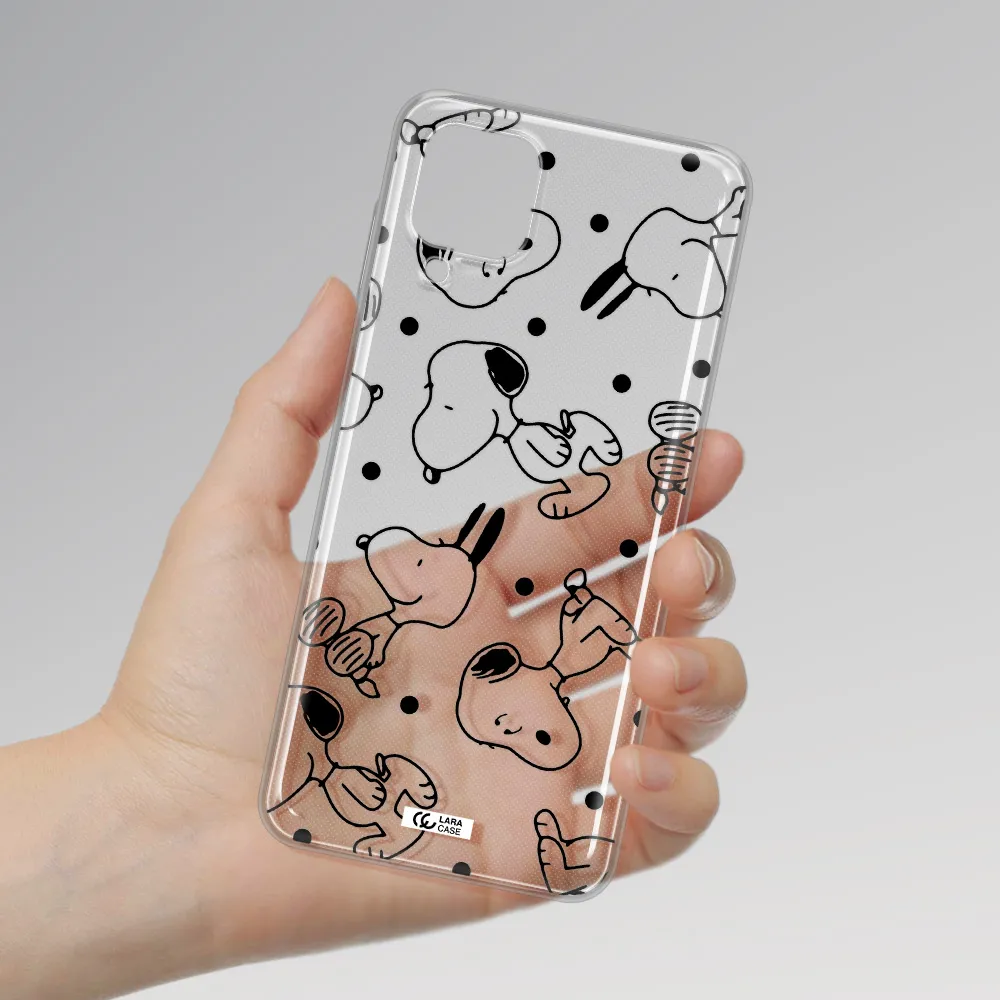 a pattern of cartoon characters Samsung A12 4g Clear TPU Case
