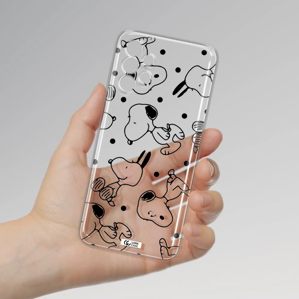 a pattern of cartoon characters Samsung A13 Clear TPU Case