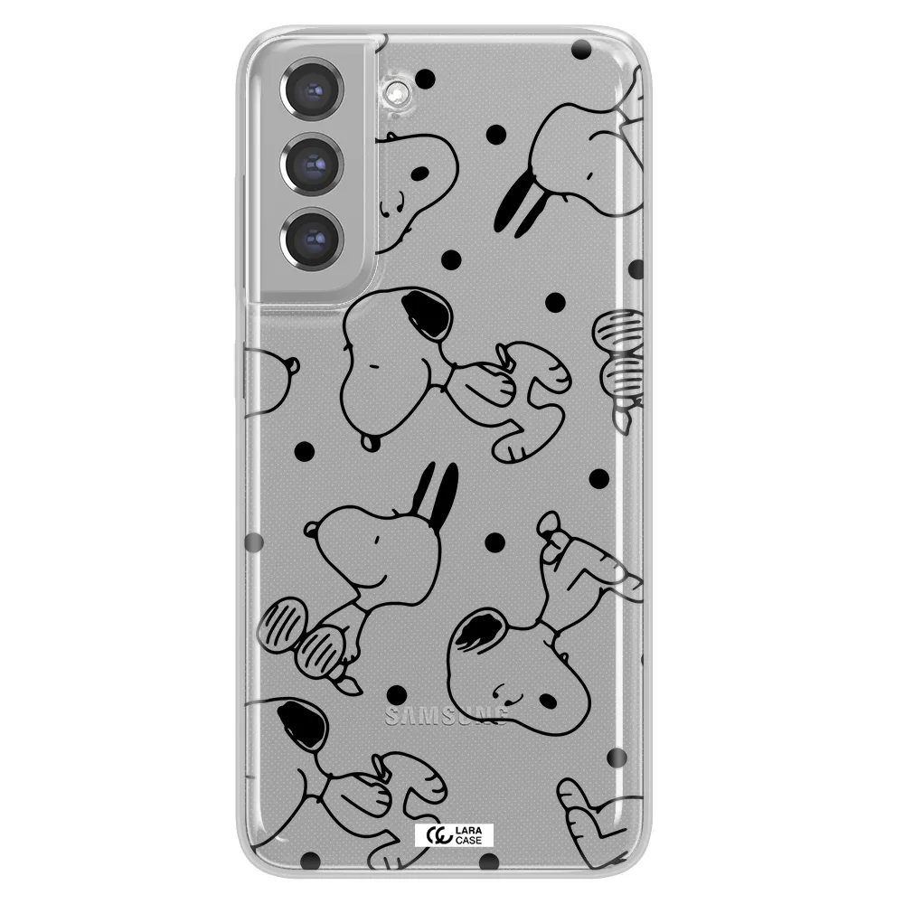 a pattern of cartoon characters Samsung A21 Fe Clear TPU Case