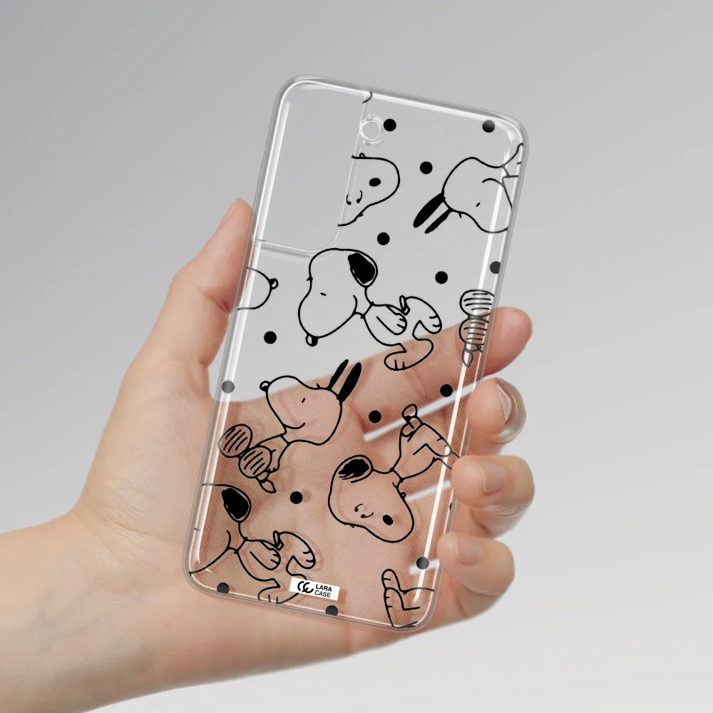 a pattern of cartoon characters Samsung A21 Fe Clear TPU Case