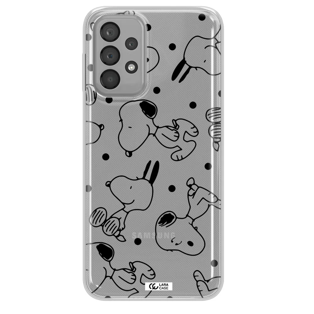 a pattern of cartoon characters Samsung A23 Clear TPU Case
