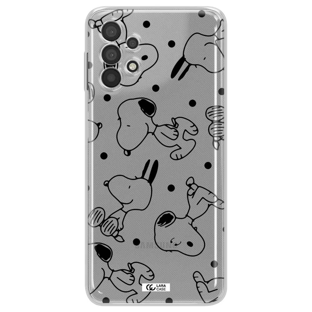 a pattern of cartoon characters Samsung A32 Clear TPU Case
