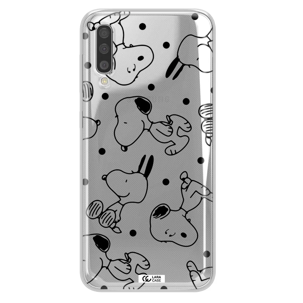 a pattern of cartoon characters Samsung A50 Clear TPU Case