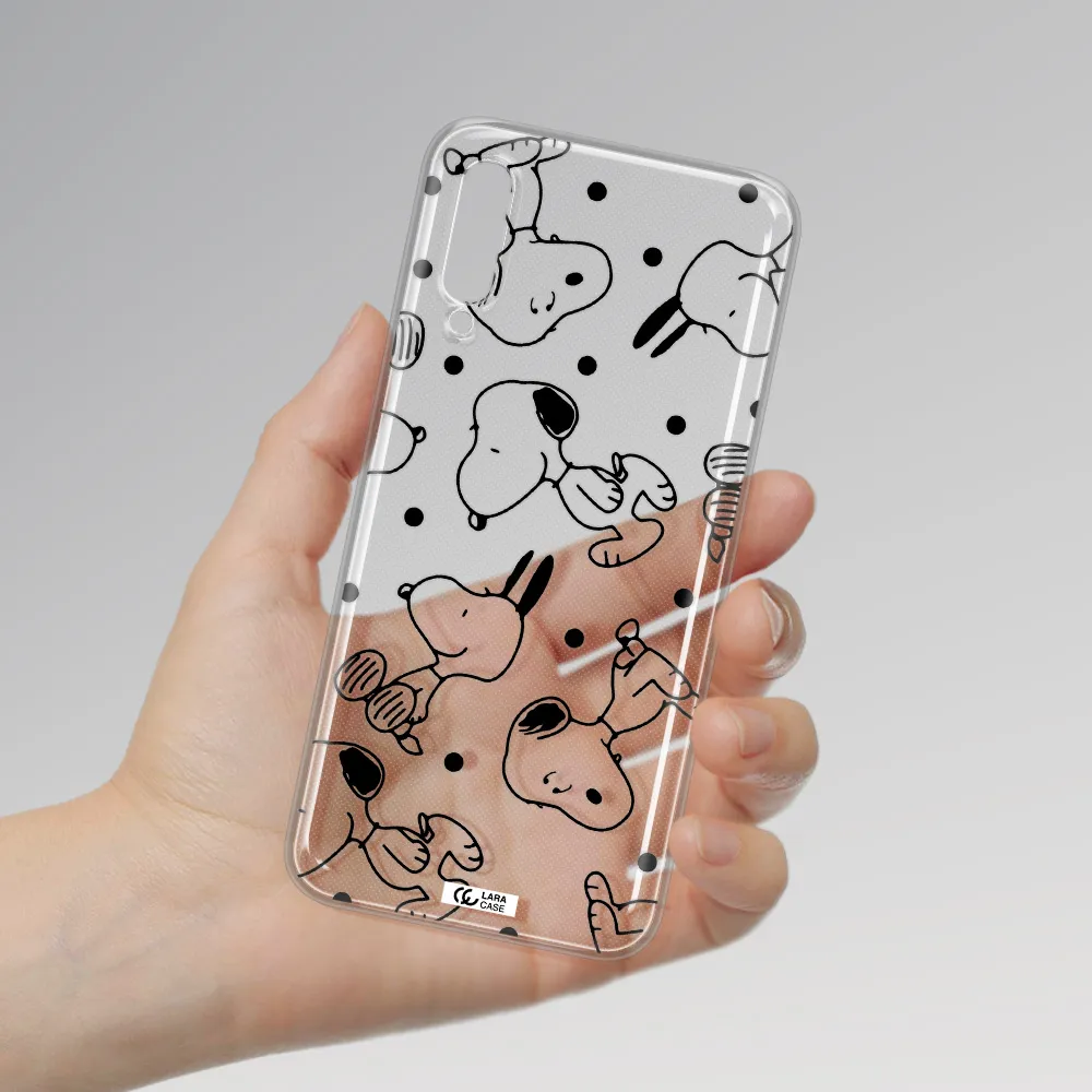 a pattern of cartoon characters Samsung A50 Clear TPU Case