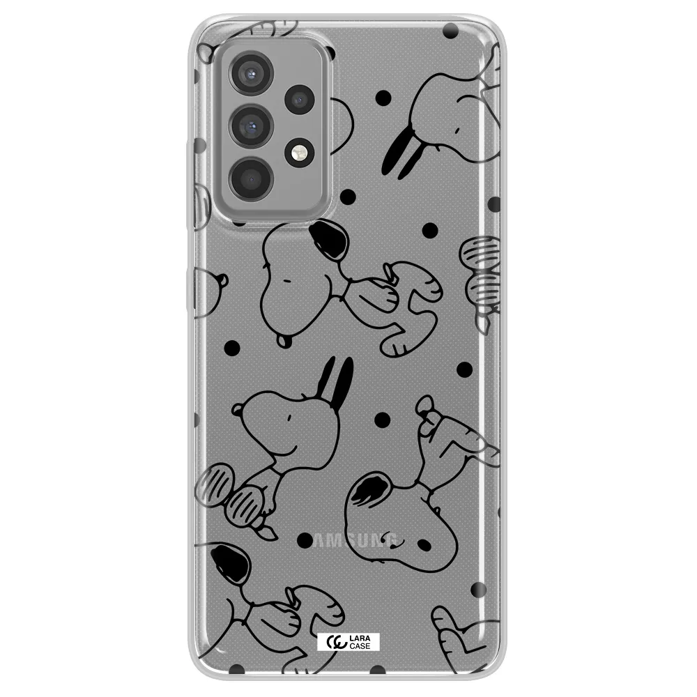 a pattern of cartoon characters Samsung A52 Clear TPU Case