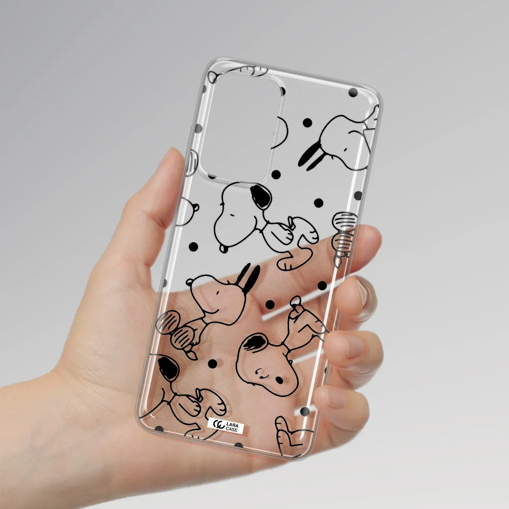 a pattern of cartoon characters Samsung A52 Clear TPU Case