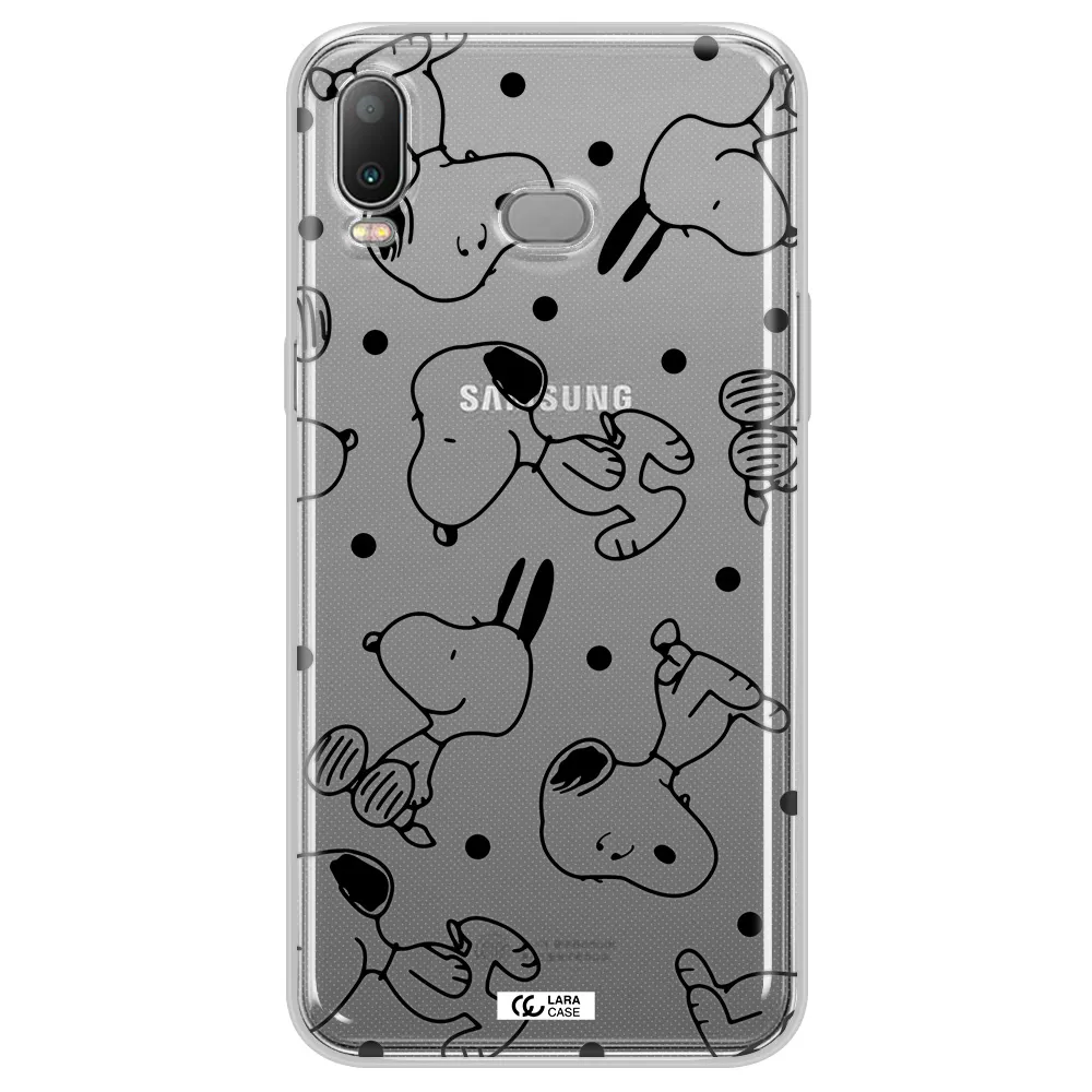 a pattern of cartoon characters Samsung A6S Clear TPU Case