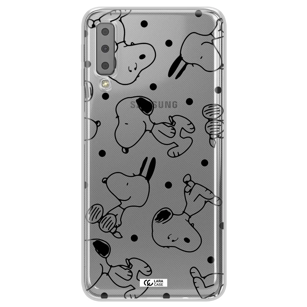 a pattern of cartoon characters Samsung A7 2018 Clear TPU Case