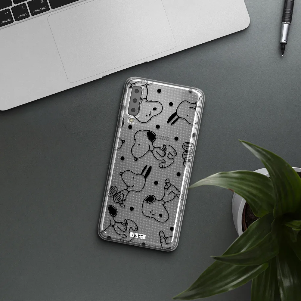 a pattern of cartoon characters Samsung A7 2018 Clear TPU Case