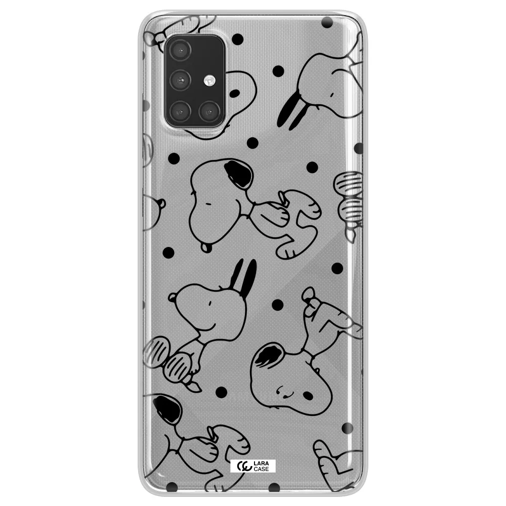 a pattern of cartoon characters Samsung A71 Clear TPU Case