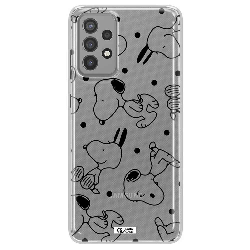 a pattern of cartoon characters Samsung A72 Clear TPU Case