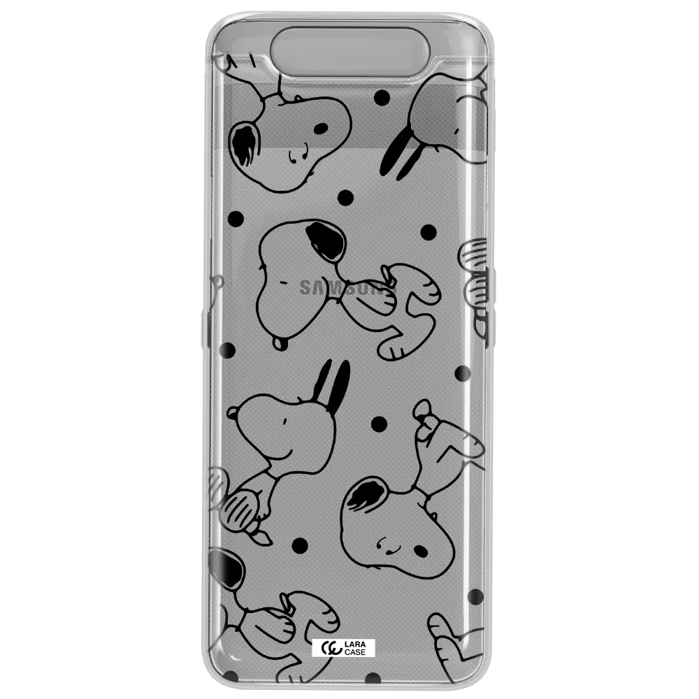 a pattern of cartoon characters Samsung A80 Clear TPU Case