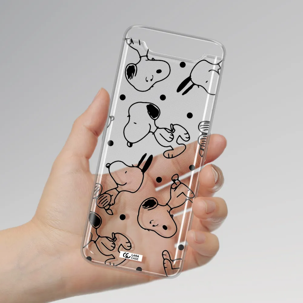 a pattern of cartoon characters Samsung A80 Clear TPU Case