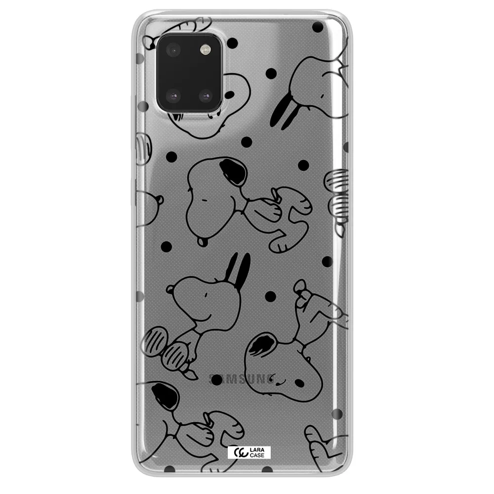 a pattern of cartoon characters Samsung A81 Clear TPU Case